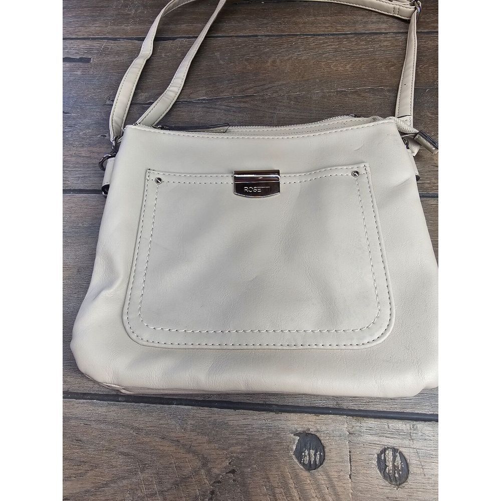 Rosetti Beige Purse Crossbody Shoulder Bag Adjustable Strap VG Multi Pocket - Picture 2 of 16